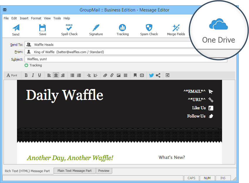 OneDrive Message Editor