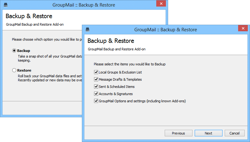 Backup & Restore keeps your data safe